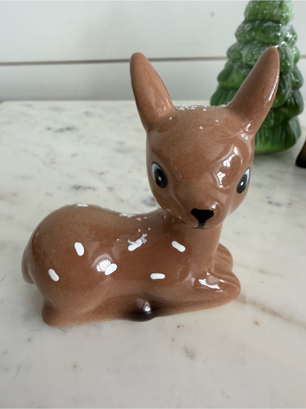 Brown Deer and Tree Ceramic Christmas - Picture 2 of 6